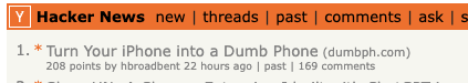 hacker news story in 1st place